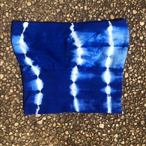 Bebe Tie Dye Blue Crop Top